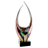 16 3/4" Dual Rising Art Glass with Square Black Base Award