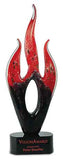 16" Red & Black Flame Art Glass Award