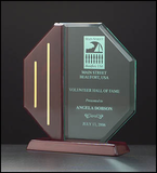 Octagon Series Acrylic Award on a piano-finish base