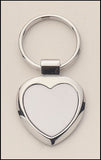 Silver plated keyring with heart engravable aluminum insert