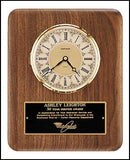 American Walnut Vertical Wall Clock with diamond spun bezel