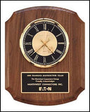 American walnut vertical wall clock with notched edges