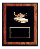 American walnut plaque with black background