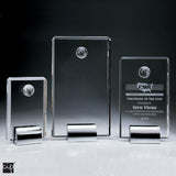Clear Crystal Plaque with Globe