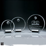 Clear Circle Plaque with Globe