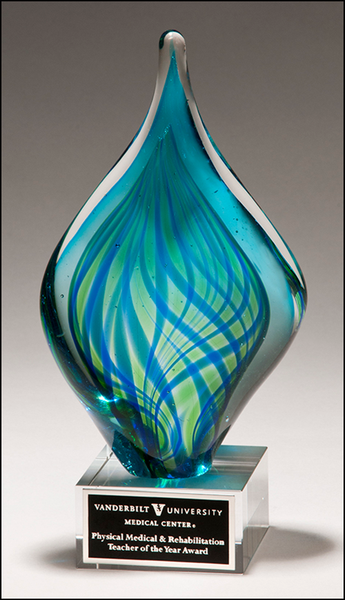 Blue and Green Art Glass Twist