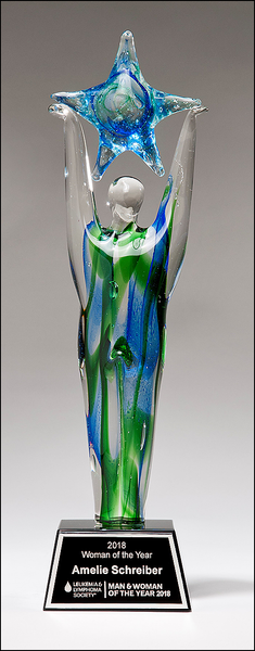 Art Glass Star Achiever Trophy