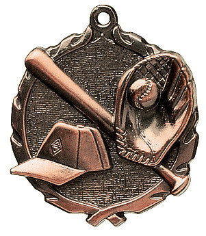Baseball Wreath Medal