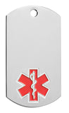 Medical Dog Tag with chain