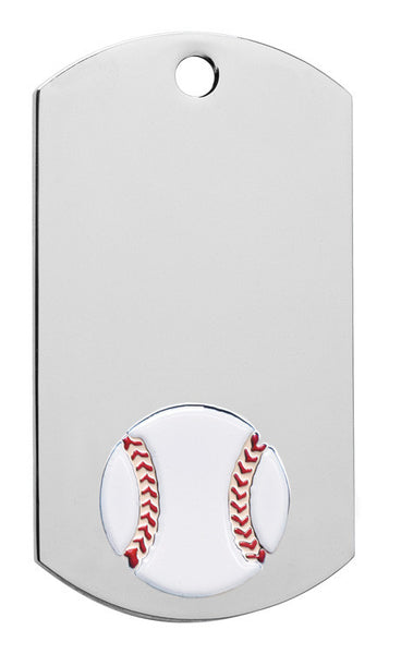 Baseball Dog Tag with Chain