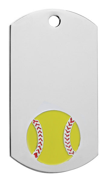 Softball Dog Tag with chain