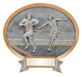 Flag Football Resin Shield Oval