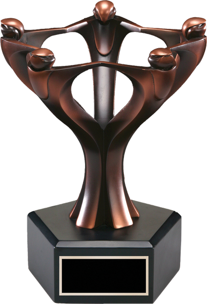 Circle Teamwork Bronze Resin Award