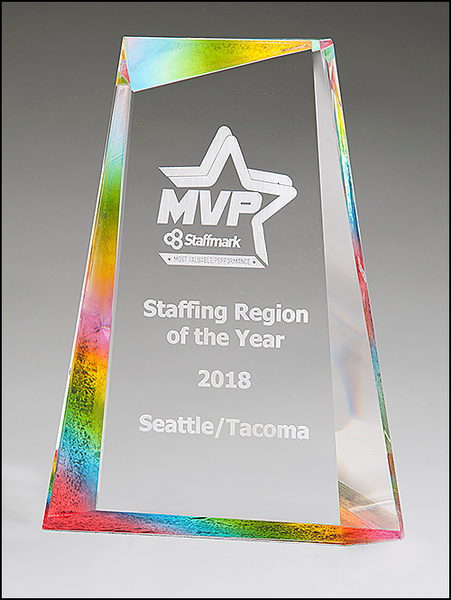 Iceberg-Shaped Acrylic Award with Prism-Effect Finish