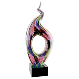 13 1/2" Twist Top Art Glass with Square Black Base Award