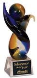 7 3/4" Twisted Body Art Glass Award