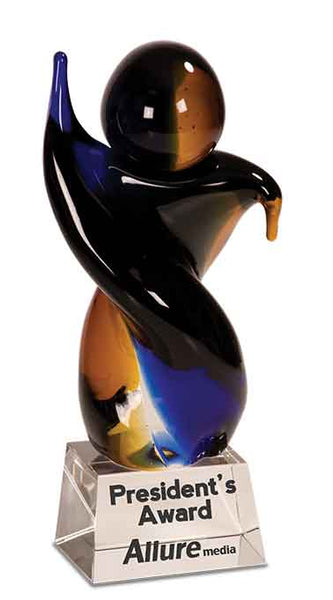 9 1/2" Twisted Body Art Glass Award