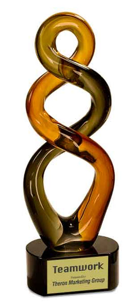 13 1/2" Brown Twist Art Glass
