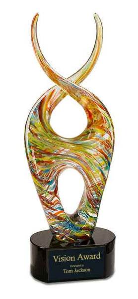 14" Color Twist Art Glass Award