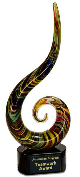15 1/2" Color Swoop Art Glass Award