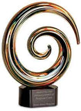9 1/4" Swirl Art Glass Award