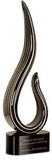 15" Black & Gold Curve Art Glass Award