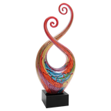 14" Multi-Color Twist Art Glass with Black Base