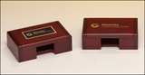 Rosewood-finish business card box