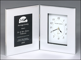Combination clock with black polished silver aluminum plate