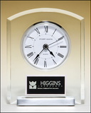 Acrylic clock with polished silver aluminum base