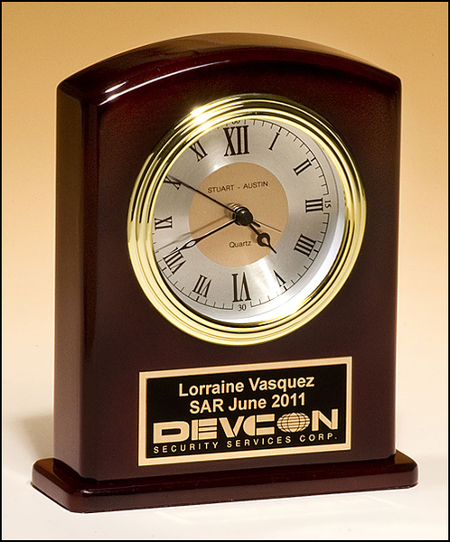 High gloss rosewood finish clock