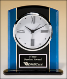 Black and blue glass clock