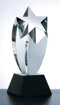 Rising Star Award with Black Crystal Slant Base