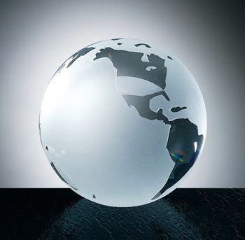 Frosted Ocean Globe-Flat Bottom