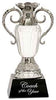 Crystal Cup with Silver Metal Handles on Black Pedestal Base