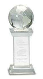 8" Crystal Globe on Clear Tower