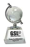 6" Crystal Spinning Globe on Clear Base Award