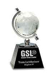 6" Crystal Spinning Globe on Black Base Award
