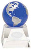 Blue Crystal Globe on Clear Crystal Base