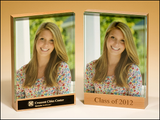 Maple wood picture frame with thick glass front