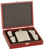 Laserable Stainless Steel Flask Set in Wood Presentation Box