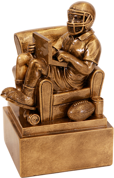 Antique Gold Fantasy Football Man in Chair