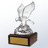 Soaring Eagle with wood base and metal plate