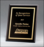 Black Glass Plaque with Gold Border