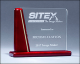 Glass Award with Rosewood Piano-Finish Base