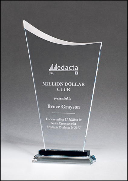 Contemporary Clear Glass Award with Pedestal Base