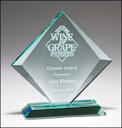 Diamond Series Thick Jade Glass Award