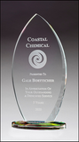 Flame Series Clear Glass Award with Prism-Effect Oval Base