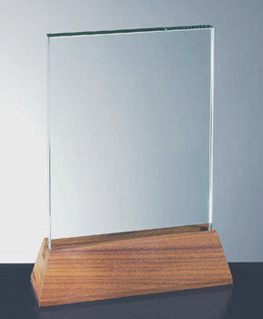 Vertical Rectangle With Slant Walnut Base