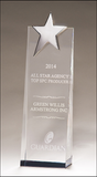 Crystal trophy with silver star